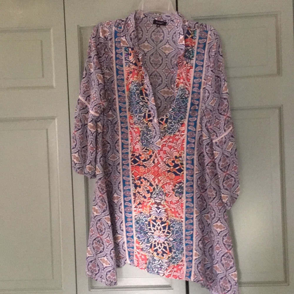 Tolani top blouse tunic 100% silk size M